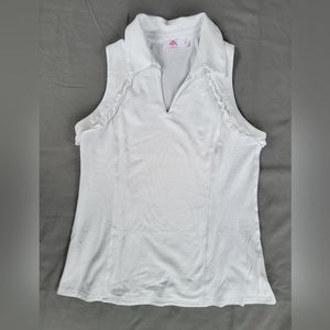 Aryeh white sleeveless polo size small